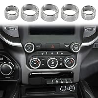 Vista 13 de Voodonala Para Dodge RAM Aire Acondicionado Faro Interruptor CD Perilla Trim para Dodge RAM 2013-2017 Aluminio 5pcs Azul
