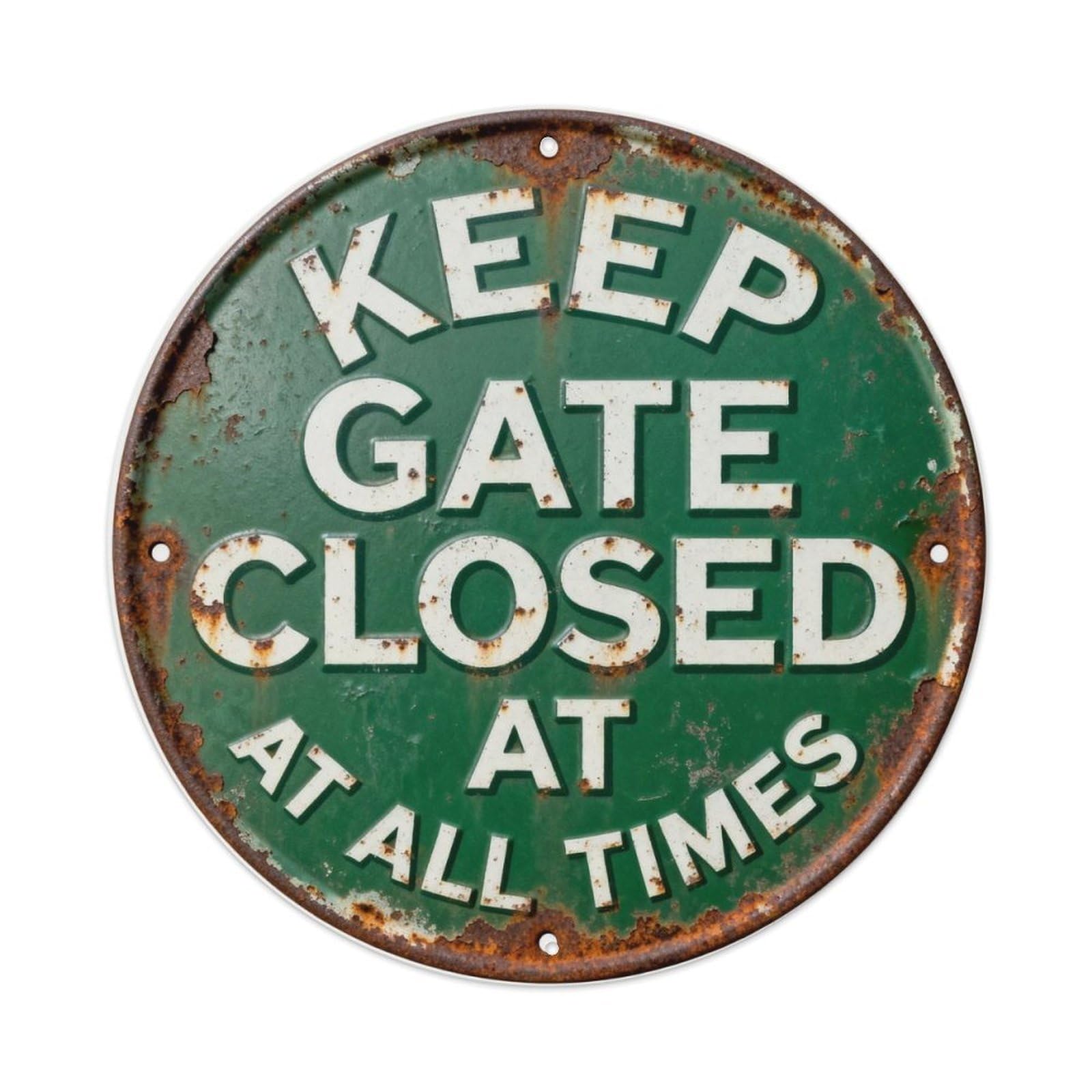 KEEP GATE CLOSED AT ALL TIMES Metal Tin Sign Plaque