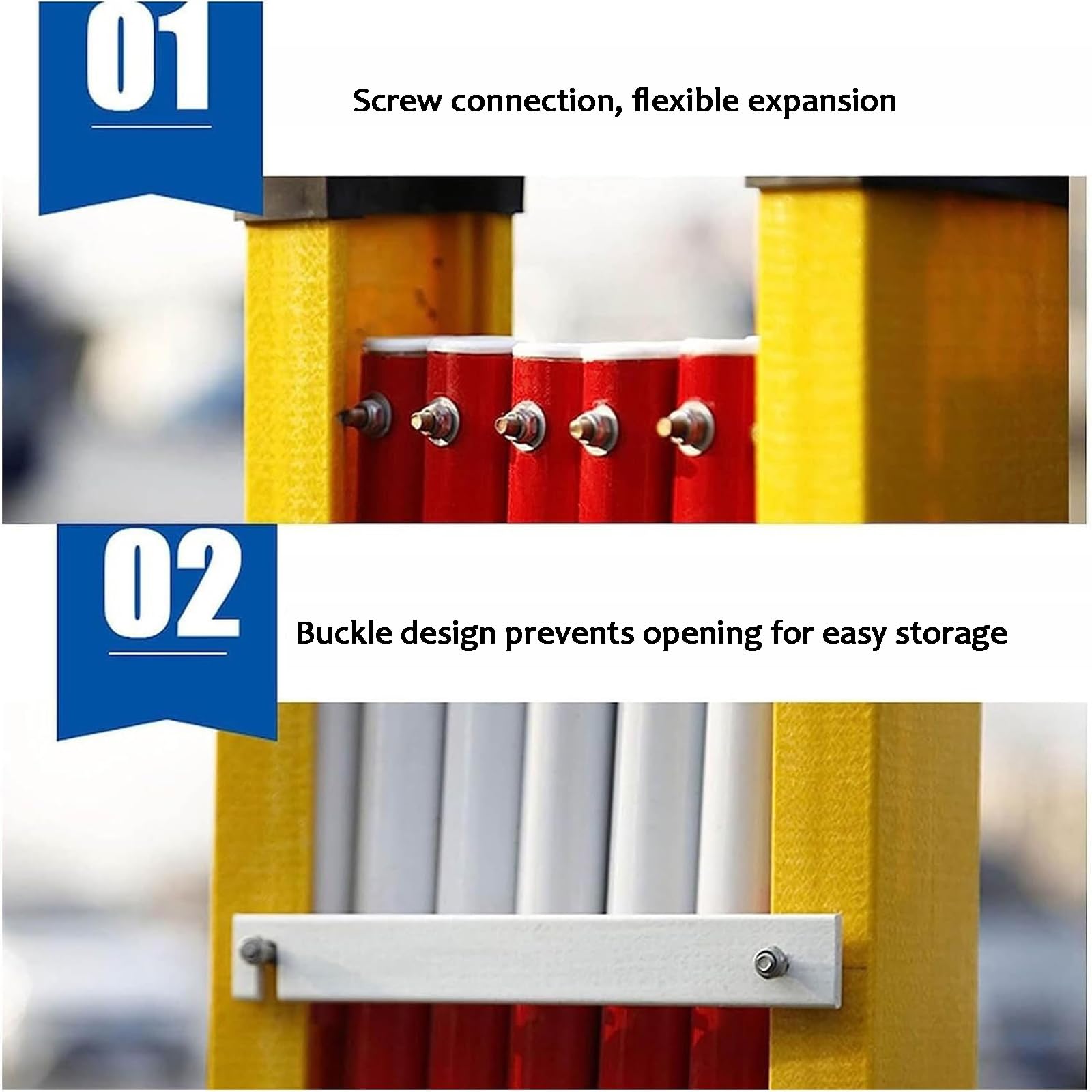 Barrière de sécurité Pliable et Extensible en métal, barrière métallique rétractable et Portable avec Roues, pour Chantiers et signalisation routière, Rouge.