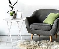 Vista 65 de PJ Wood Mesa rectangular plegable portátil para servir aperitivos, construcción de madera maciza con acabado natural (juego de 4 piezas)