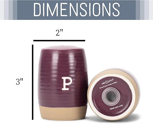 Vista 20 de Nat & Jules - Salero y pimentero de cerámica (3 x 2), color negro