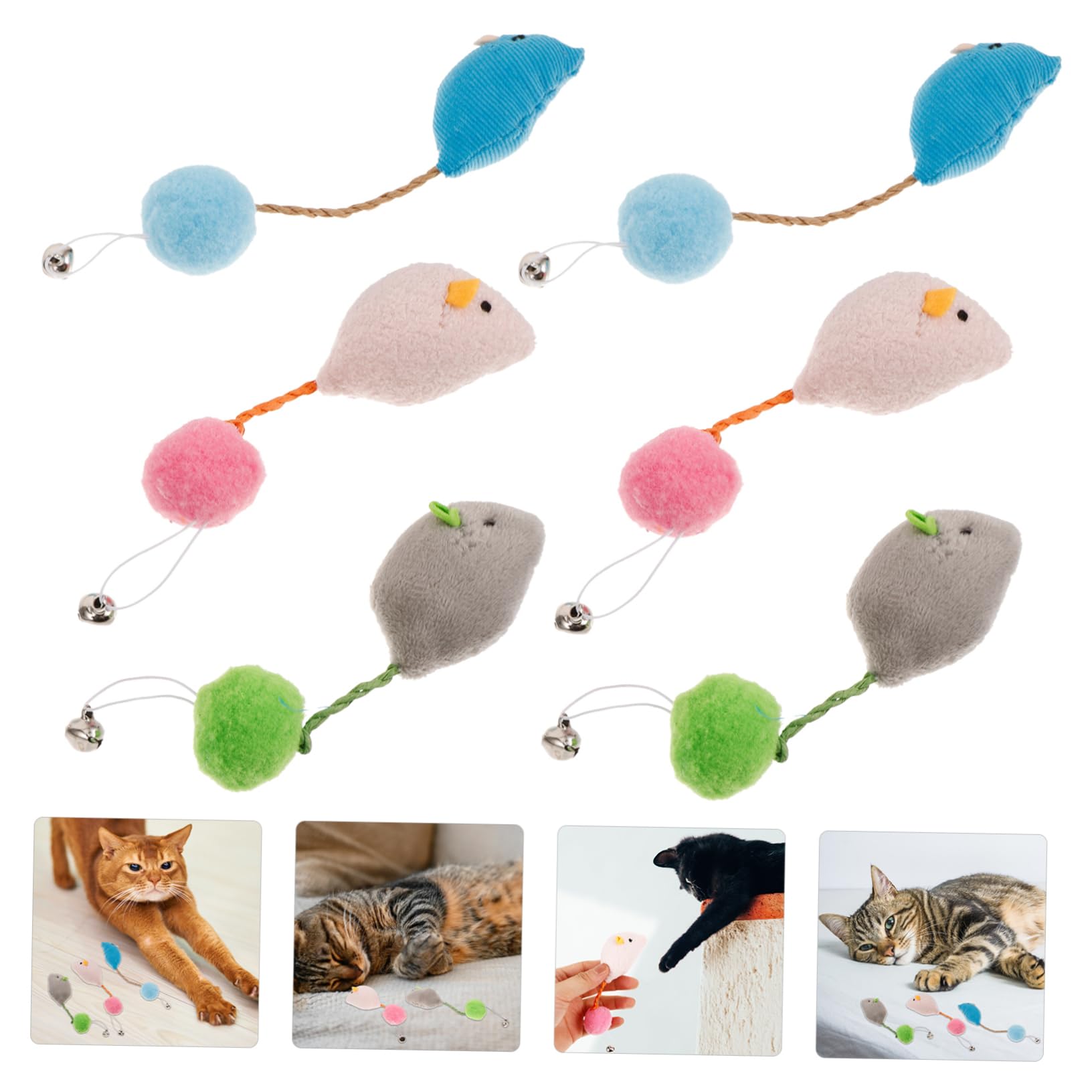 BESPORTBLE 6 Pièces Souris Jouet pour Chat Petit Jouet De Friandise Compact pour Chaton De Friandise pour Taquin pour à Gratter Petit on Peluche