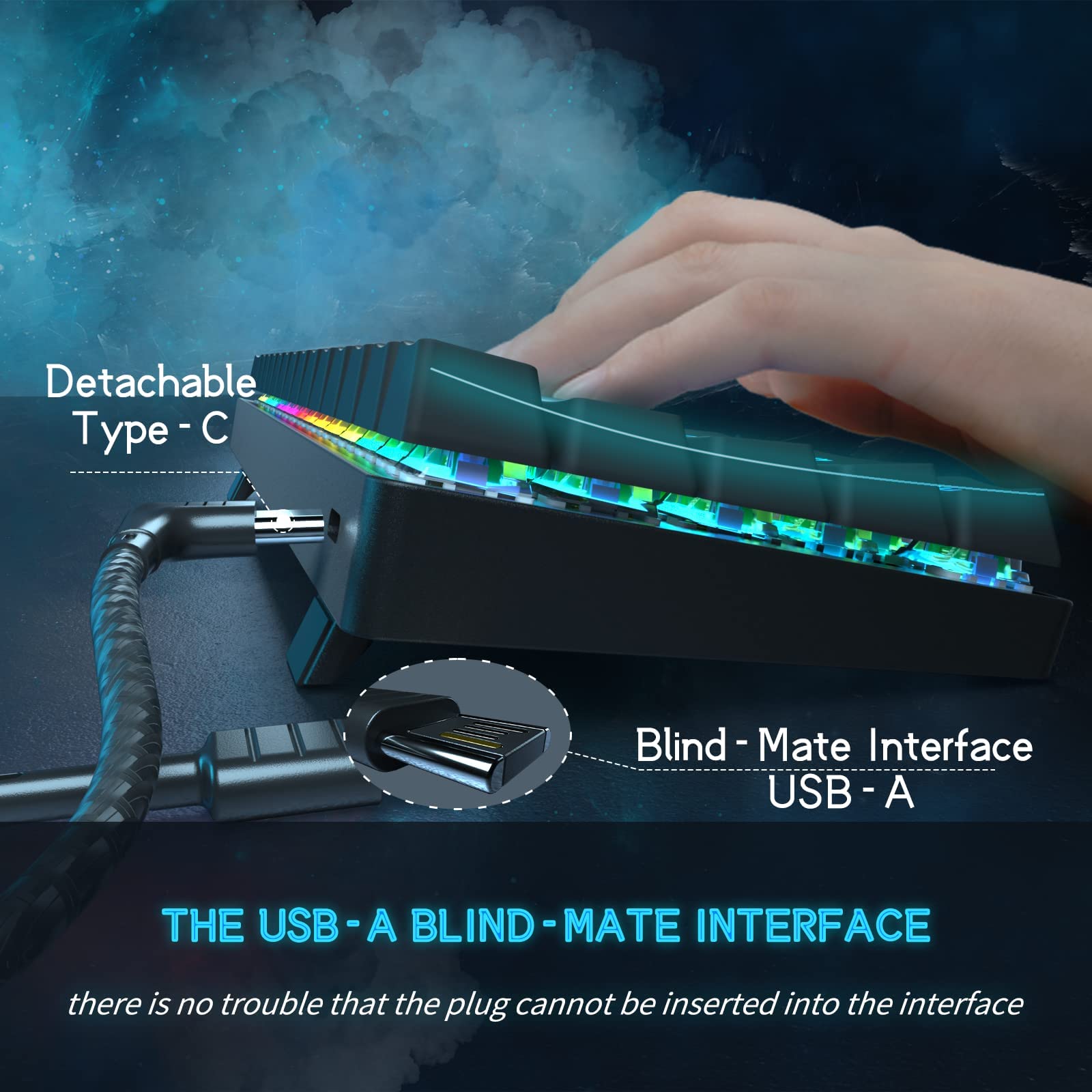 DIERYA DK63 60 Percent Keyboard, Dedicated Arrow Keys, Wired Wireless