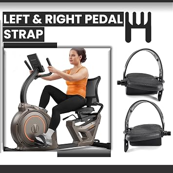 True Fitness H.F Exchange Right & Left Foot Pedal Pair Set Black | Recumbent Exercise Bike Pedals with Adjustable Straps | 1/2 Spindle Thread Size | Works 750R TR750