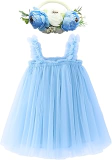 BGFKS Layered Tulle Tutu Dress for Toddler Girls,Baby Girl Rainbow Tutu Princess Skirt Set with Flower Headband.