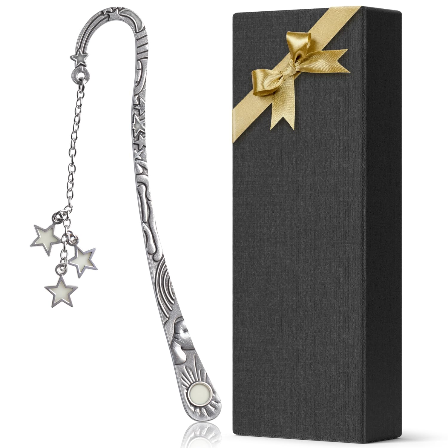 Fantasy Star Bookmarks for Women Girl Glow in The Dark Moon and Stars Bookmark Luminous Metal Bookmark Cool Bookmarks for Women Girl Teacher Book