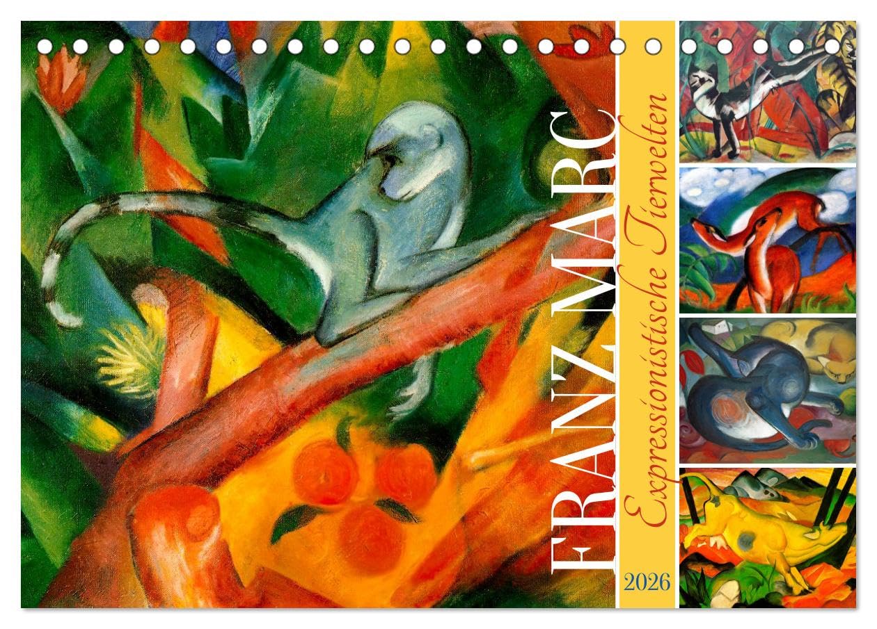 Expressionistische Tierwelten (Tischkalender 2026 DIN A5 quer), CALVENDO Monatskalender: Leuchtende Tiere in expressiven Farben