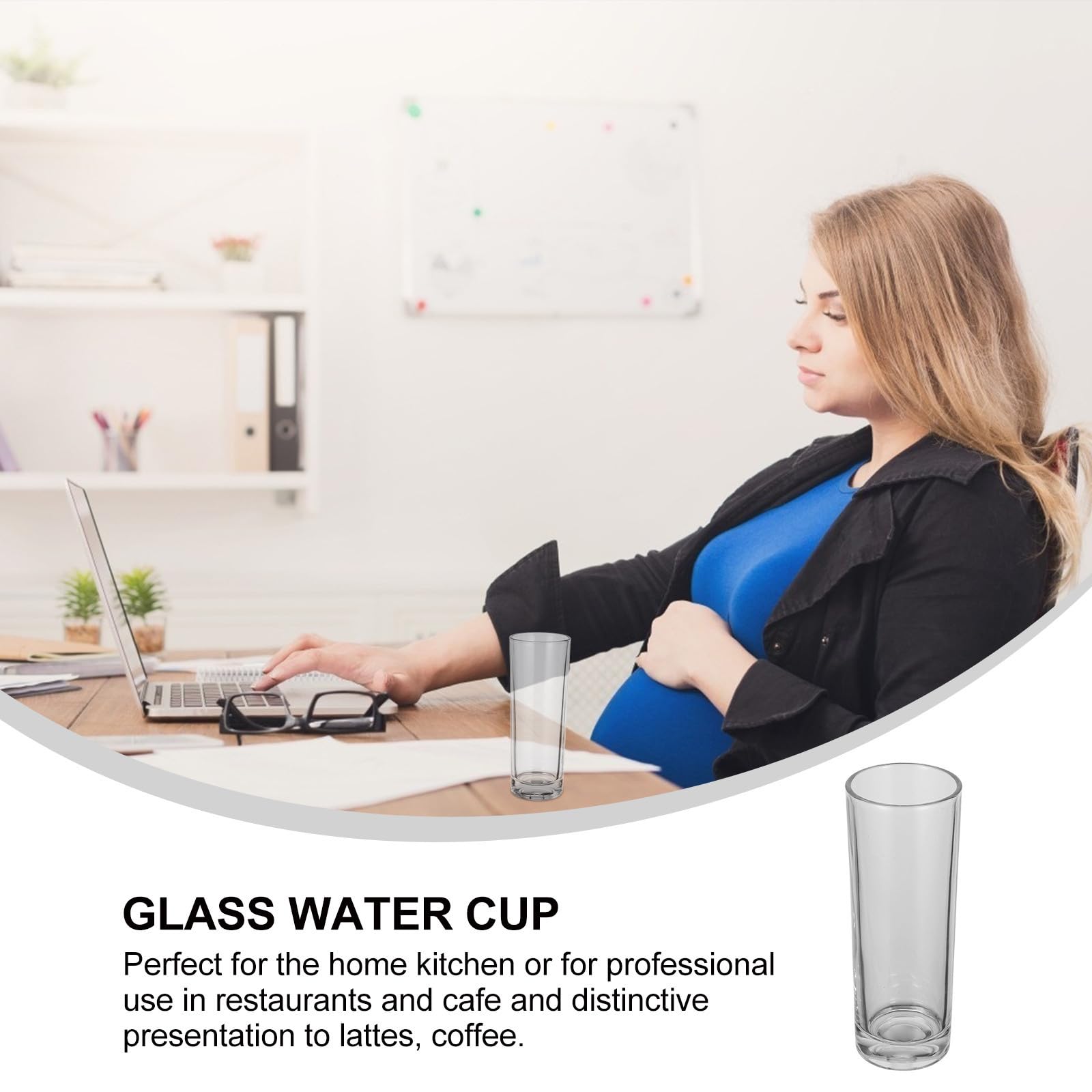 Set di 3 Bicchieri in Vetro Trasparente 143ml e 330ml | Tazze per Caffè, Tè e Succhi, Uso in Cucina o Ristorante, Design Semplice e Corpo Compatto