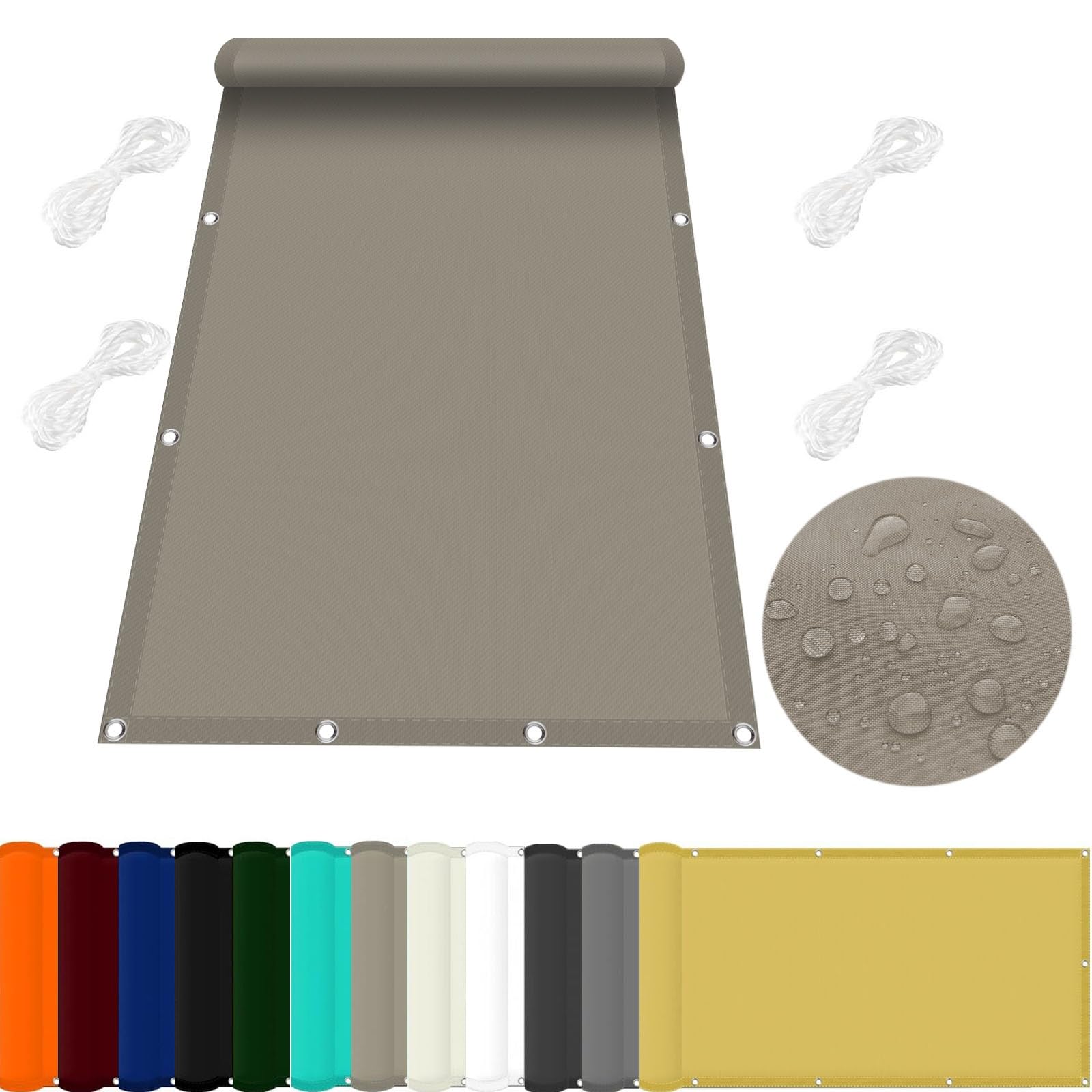 Voile d'ombrage rectangulaire contre la pluie et le soleil de votre cour