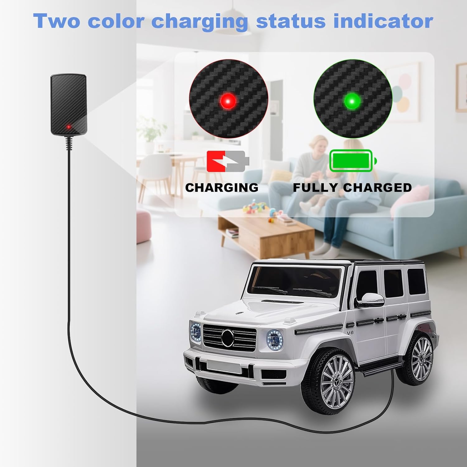 24V Battery Charger for Kids Ride On Car Toys Wrangler SUV ATV Mercedes Benz Quad Kid Trax Dynacraft Toy Car Kidzone Bumper Car 24V Charger for Kids Electric Ride On Car Toys Power Adapter