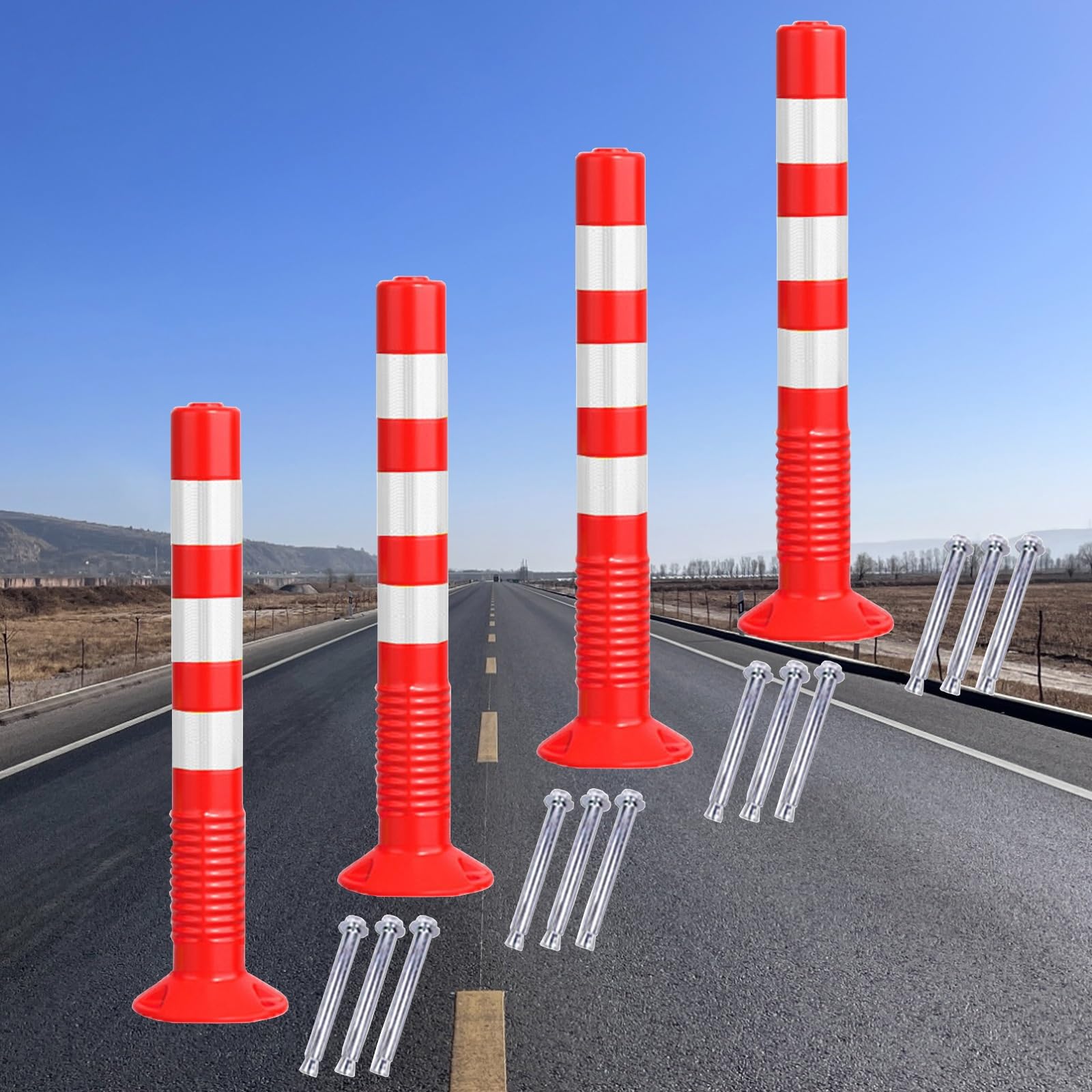 Cônes de sécurité orange réfléchissants pour délimitation de route et zone résidentielle