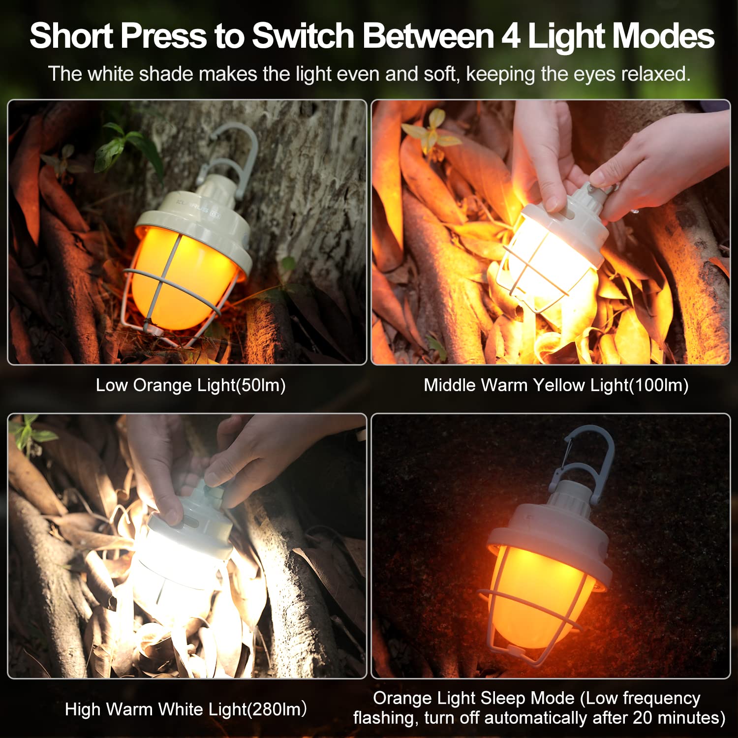 Lampada Da Campeggio Pieghevole CL3 - 280 Lumen, 4 Modalità, Impermeabile IPX5, Power Bank - Foto 12