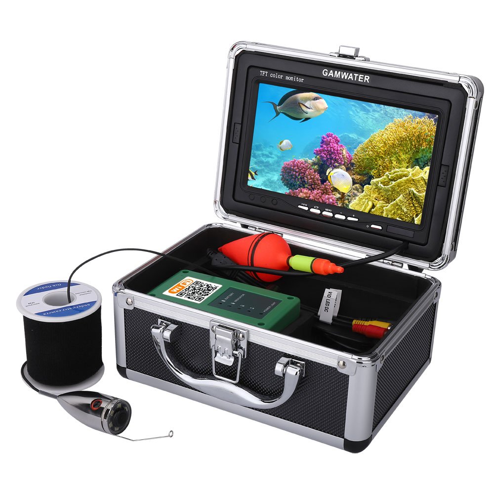 Podwodna Kamera, Wifi Podwodne Fish Fish Fish Fish Fish Dla monitora kolorowego Androida 7 "15/30/50 m kabel 100 0TVL. Fishfinder CAMEAR.,Echosonda(IR LED 20M Cable)