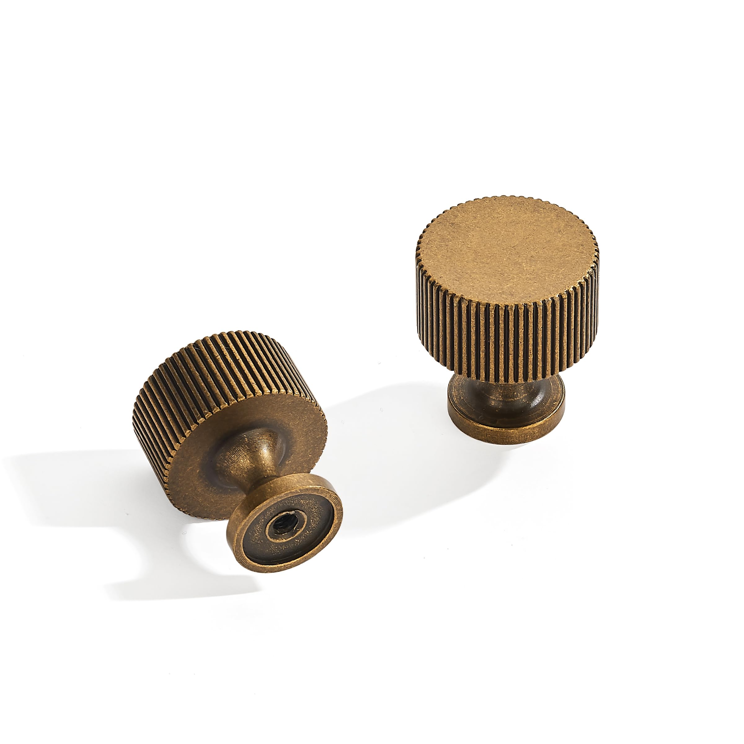 ZAUYX 10-Pack 1-1/8 Inch Knob Antique Brass Cabinet Pulls Solid Heavy Duty Cabinet Pull is Suitable for Drawers Dressers Handles Kitchens Bathroom cabinets — image 1