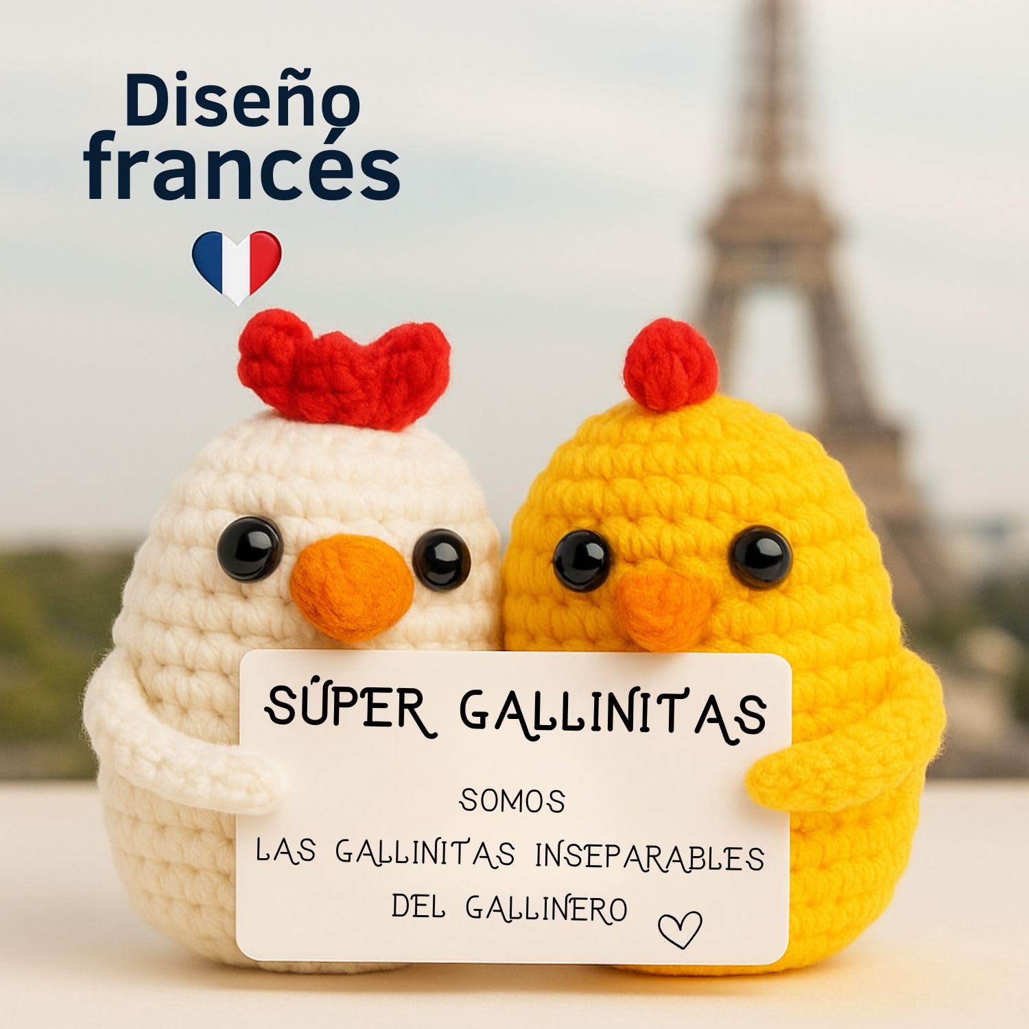 Super Gallinitas© | Regalo Original para Amigas | Idea Sorpresa Colega Companera Mejor Amiga BFF | Cumpleanos Fiesta Secret Santa Pascua | Peluche Hecha a Mano| Divertido & Cute | Amistad Inseparable