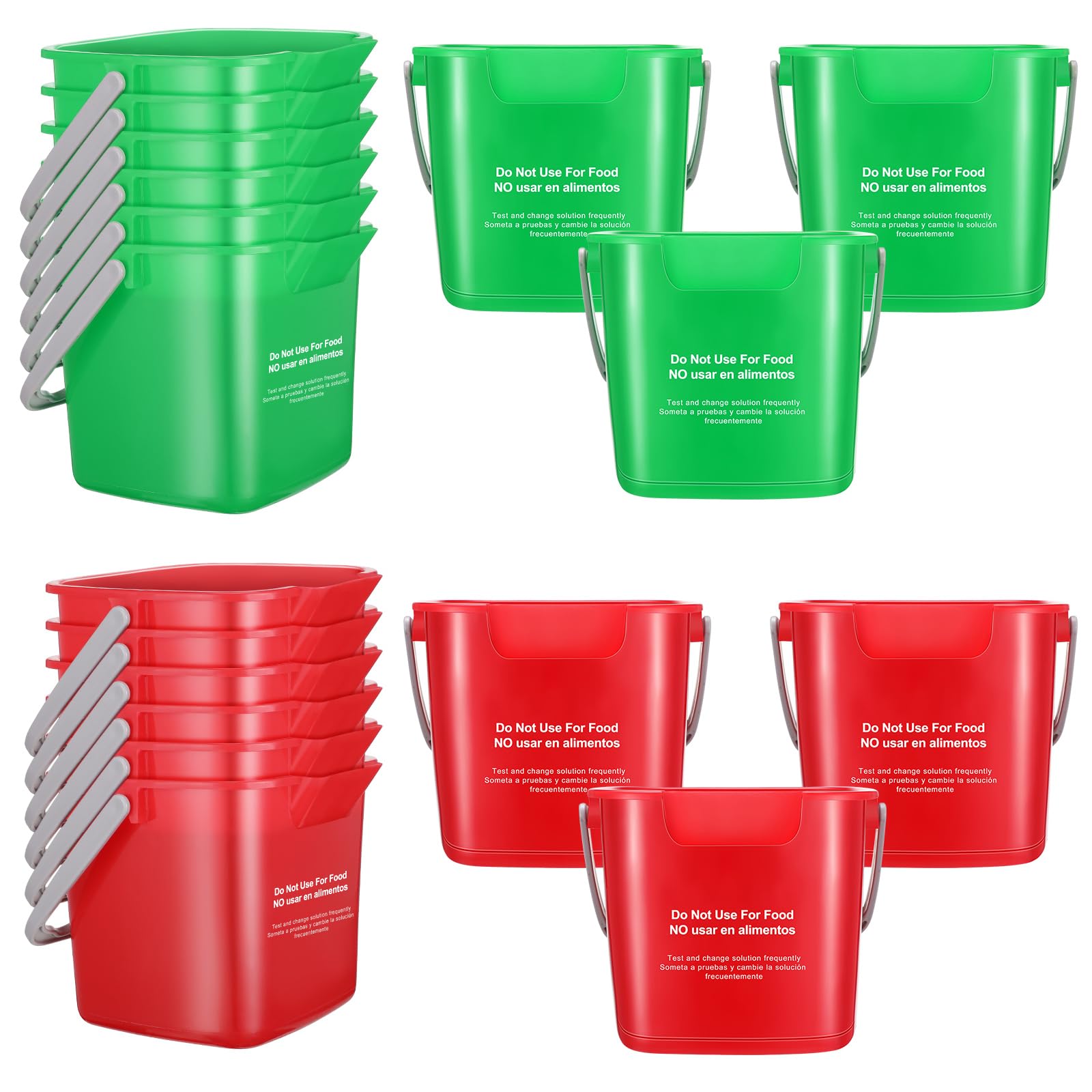 Lallisa 12 cubos de limpieza de 3 cuartos pequeños cuadrados desinfectantes para el hogar, oficina, restaurante, cocina, baño, escuela (rojo y verde)