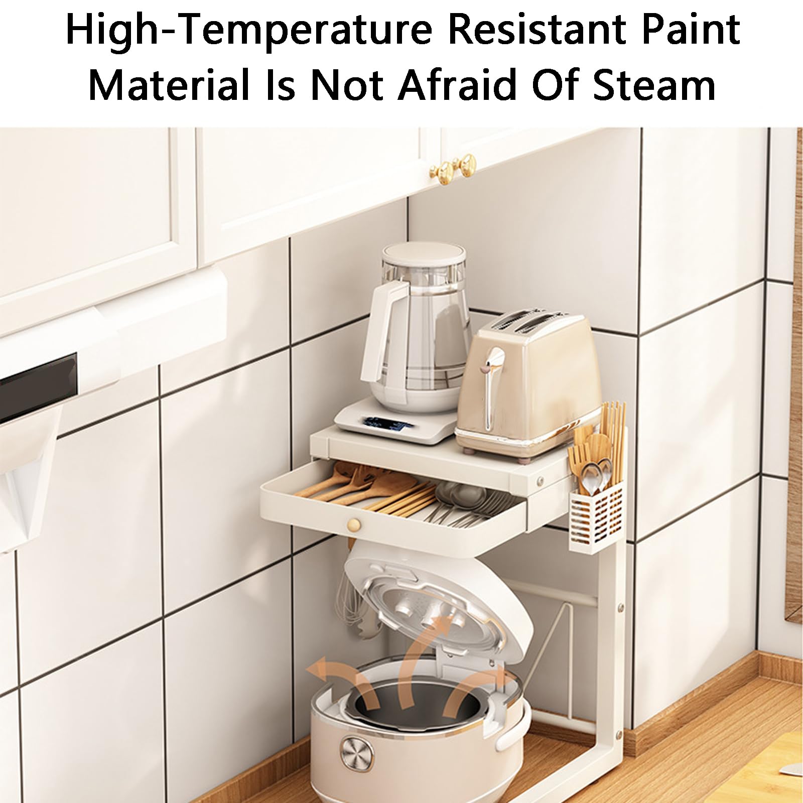 Supporto per microonde con ripiani portaoggetti da cucina OvertheMicroonde Scaffale salvaspazio da cucina con cassetti Mensola da scrivania per piccoli spazi