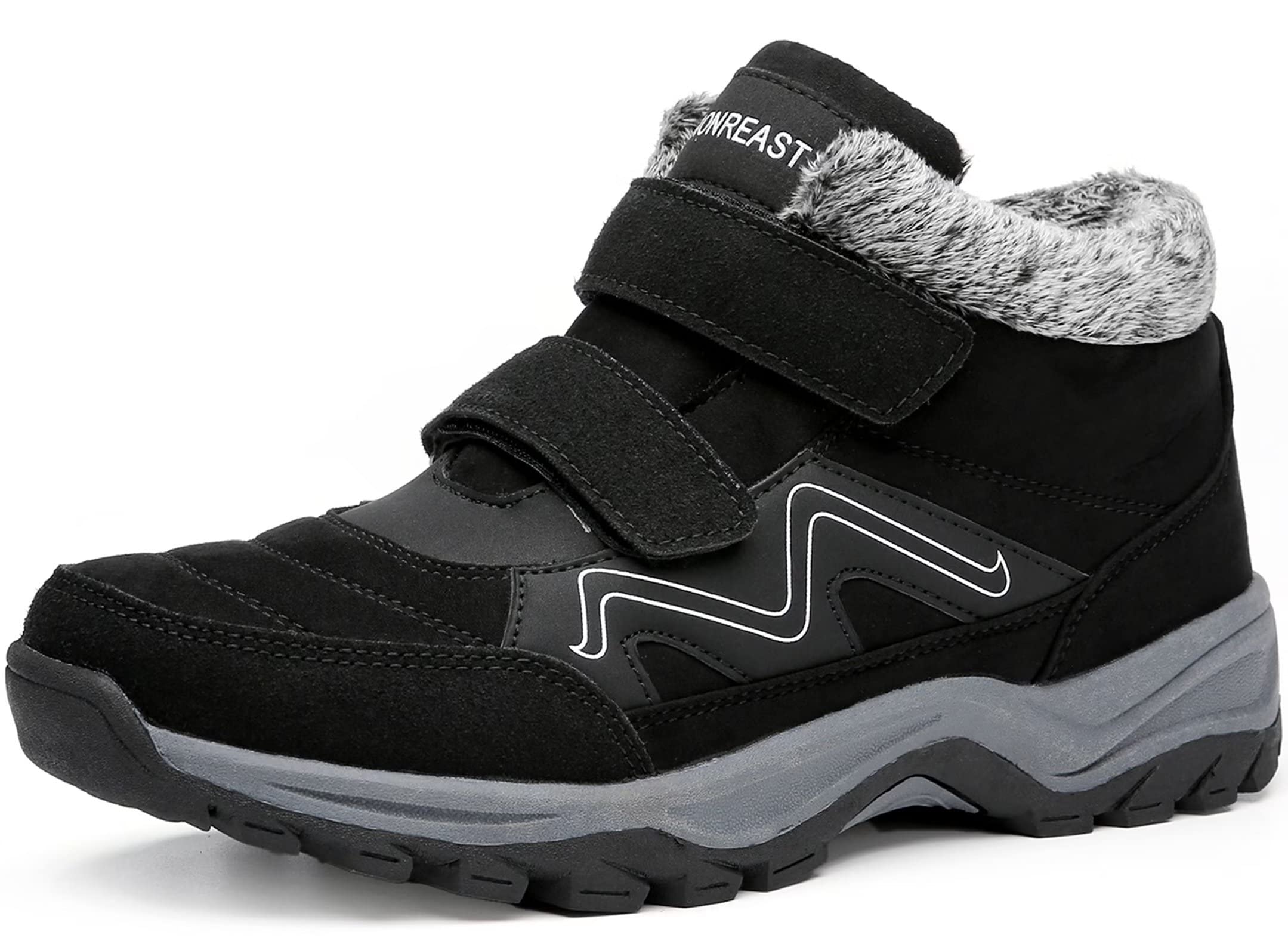 visionreast scarpe invernali Stivaletti da Neve Uomo Donna Caldo Cotone Pelliccia Outdoor Sneakers Allineato per velcro
