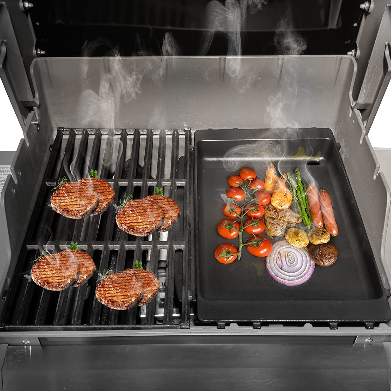 Denmay Piastra Plancha Per Barbecue Weber Spirit 300 – 58,6x44 Cm, Universale Per Serie E310 E320 E330, Antiaderente E Facile Da Pulire