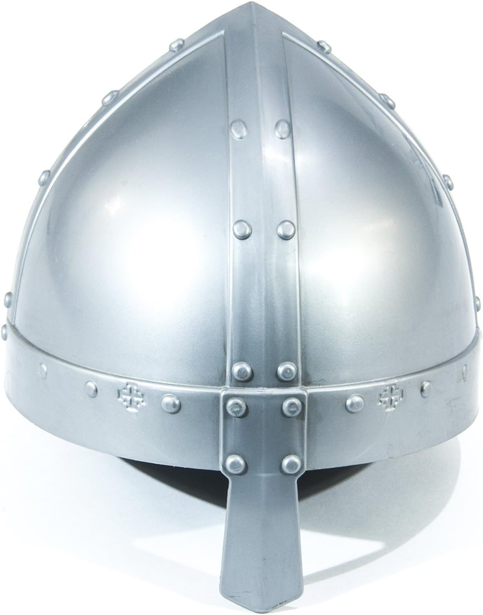 Silver Medieval Knight Helmet Viking Norman Nasal Style Fancy Dress Hat Costume