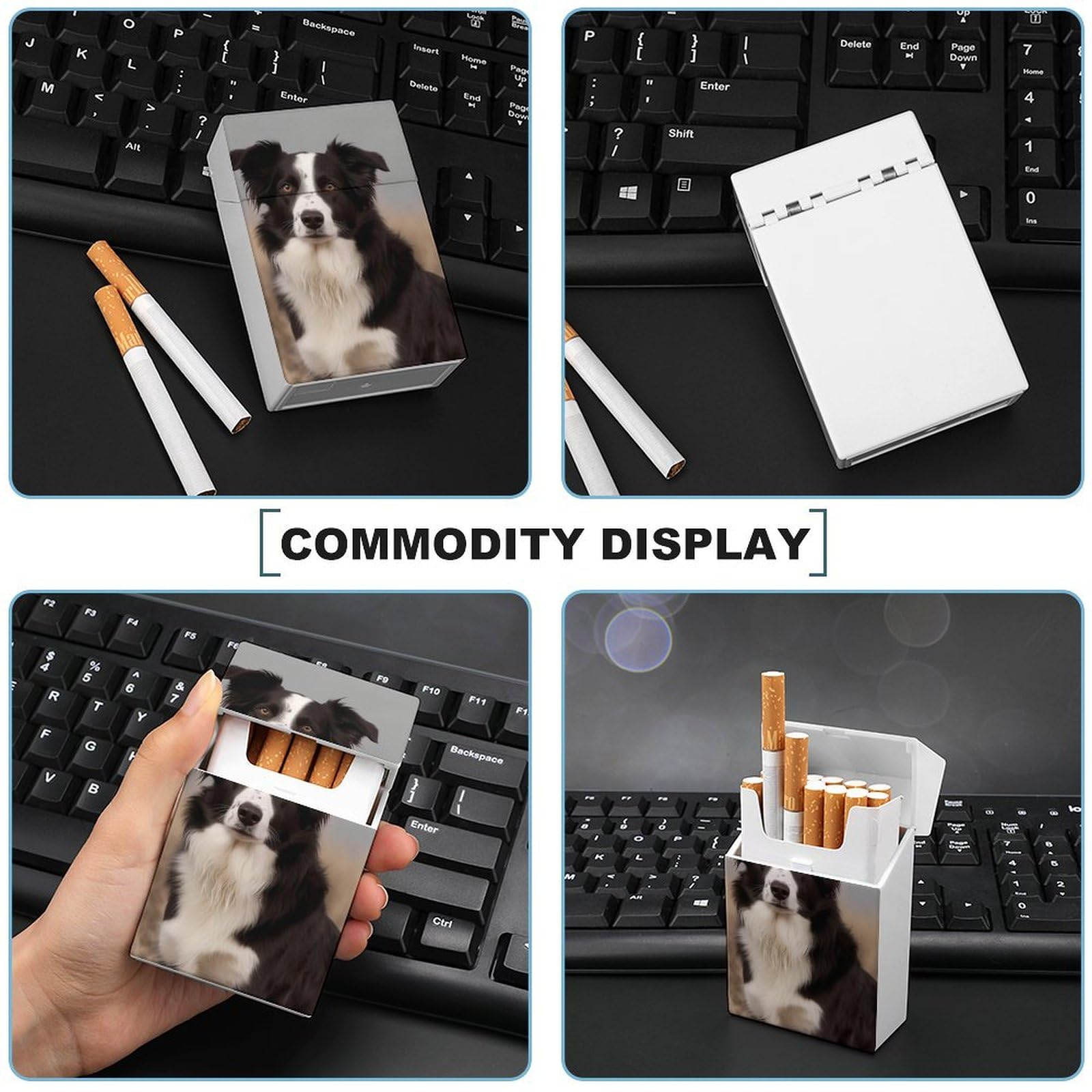 Amazon.com: Border Collie Cigarette Case Normal Size Cigarette Holder Case  Skul Style Box 20 Capacity Women and Men Perfect for Roll Your Own Cigs :  Health & Household