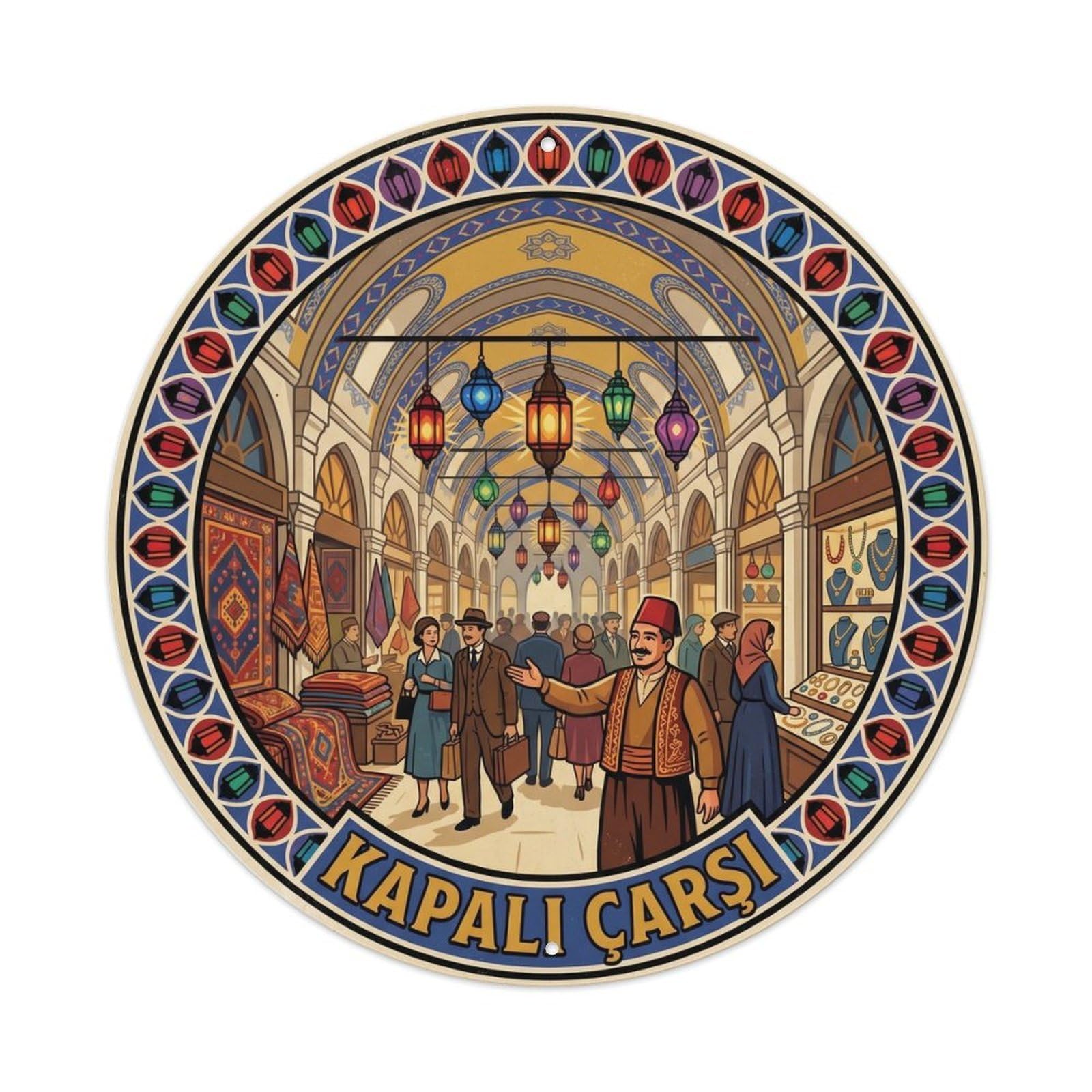 Grand Bazaar Istanbul Historic Market Travel Metal Tin Sign