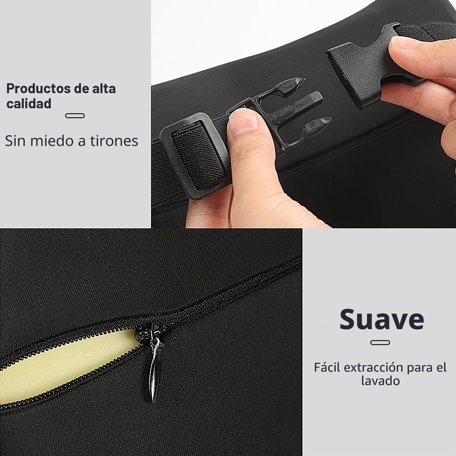 ZATOOTO Ajustable Reposacabezas Coche, Cojin Almohada Cervical Coche para Condu Oficina Gaming, CóModas Transpirables (Negro)