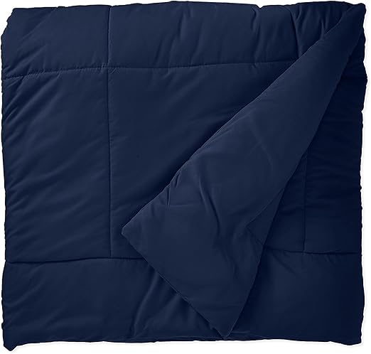 Sweet Home Collection White Goose Down Alternative Comforter, Navy, Queen