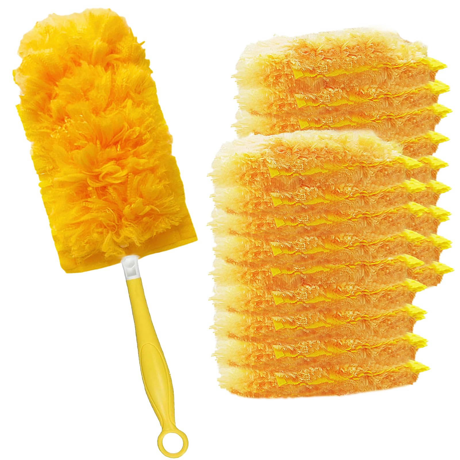 20 Pcs Heavy Duty Microfiber Duster Refills With Handle – Electrostatic Dust Removal For Blinds, Fans & Furniture