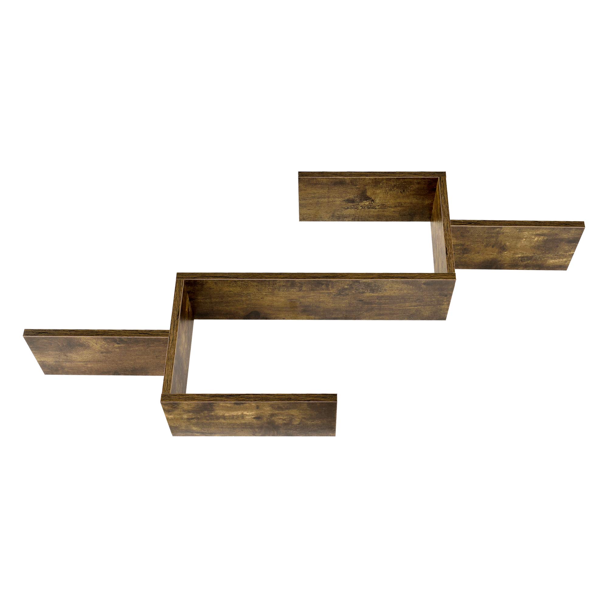 [en.casa] Mensola da Parete con 5 Ripiani e Vani Portaoggetti Scaffale a Muro Sospeso Espositore Pensile per Soggiorno Studio Corridoio 104 x 15 x 50 cm - Effetto Legno Scuro