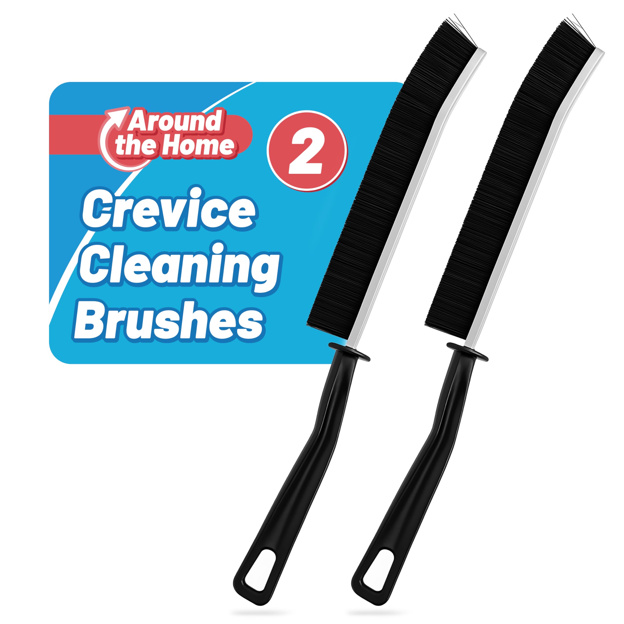 SOL 2pk Crevice Cleaning Brushes – Narrow Gap Brushes for Hard-to-Reach Areas – Multi-Purpose Cleaning Tools for Windows, Tiles, Sink Edges & Kitchen Corners – Durable, Ergonomic Design for Daily Use