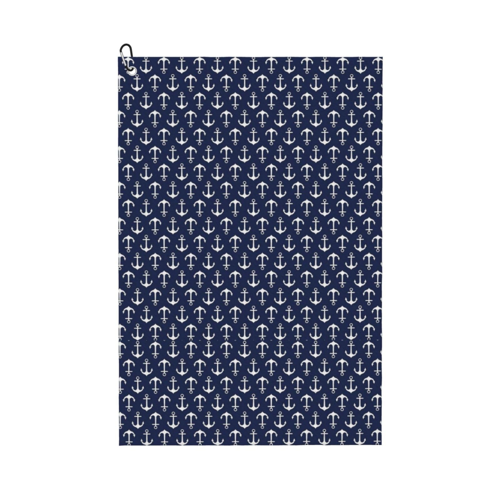 peiyeety Nautical Anchors Microfiber Golf Towel with Carabiner Clip, 16x24 Inch Absorbent Waffle Weave Towel for Golf Bags