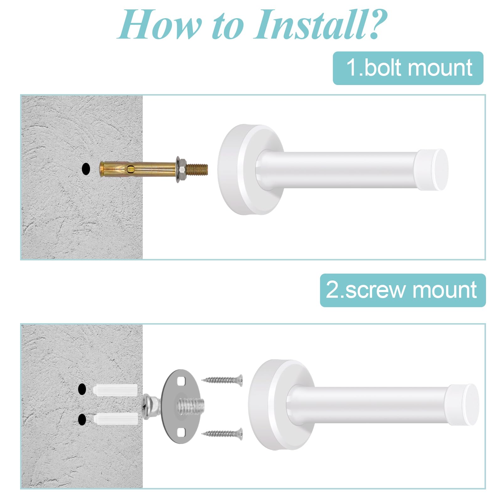 KOVOSCH Lot De 14 Butées De Porte à Ressort En Nickel Satiné