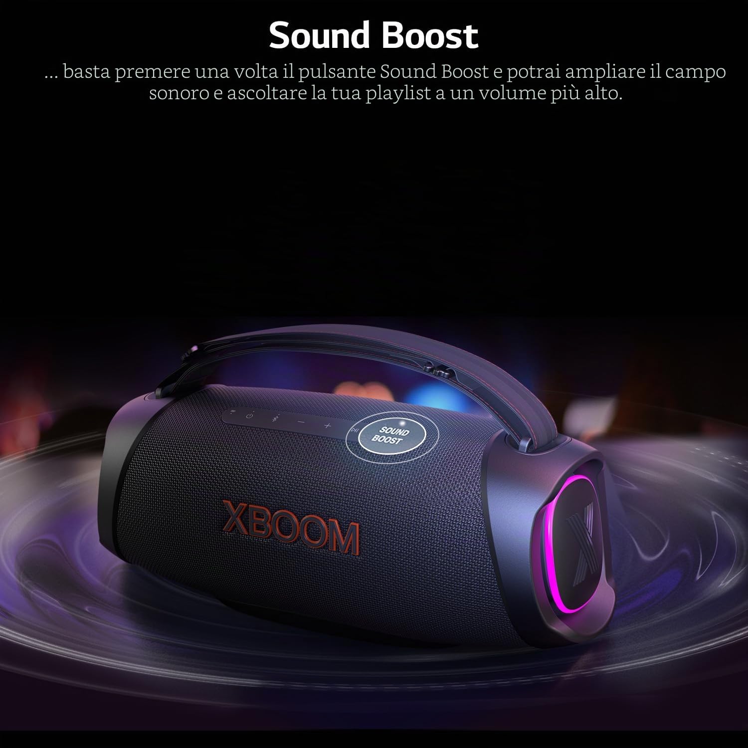 LG Electronics XBOOM Cassa Bluetooth, Speaker Bluetooth Portatile con Sound Boost(50W, Google, Siri,Alexa), Cassa Bluetooth Potente DXG8T, Nero