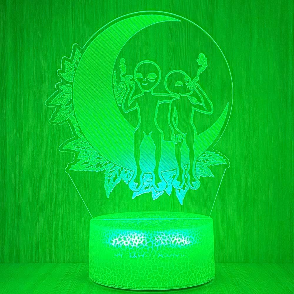 Yooce 420 Leaf 3D LED Table Lamp Night Light Optical Visual Illusion Home Decor Lighting