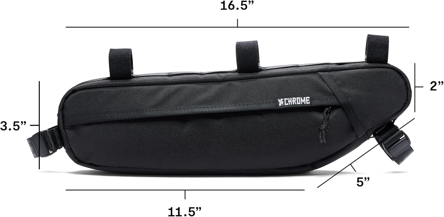 Chrome Industries Holman Frame Bike Bag – Bicycle Storage Accessories for Road Bikes, Commuting, Outdoor, Travel, & Camping – Black, S/M