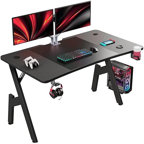 HLFURNIEU 140 x 60 cm Bureau Gaming, Bureau Gamer Informatique