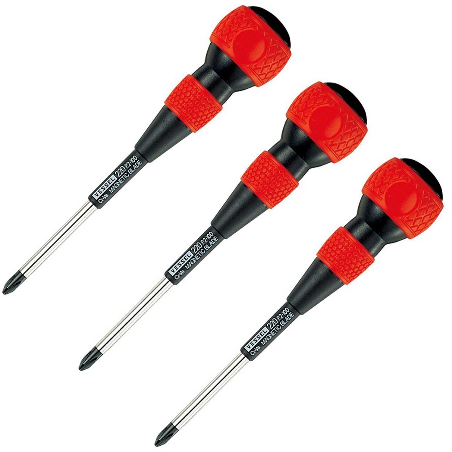 Amazon.co.jp: VESSEL Ball Grip Screwdriver No. 220 Plus 2 x 100 3