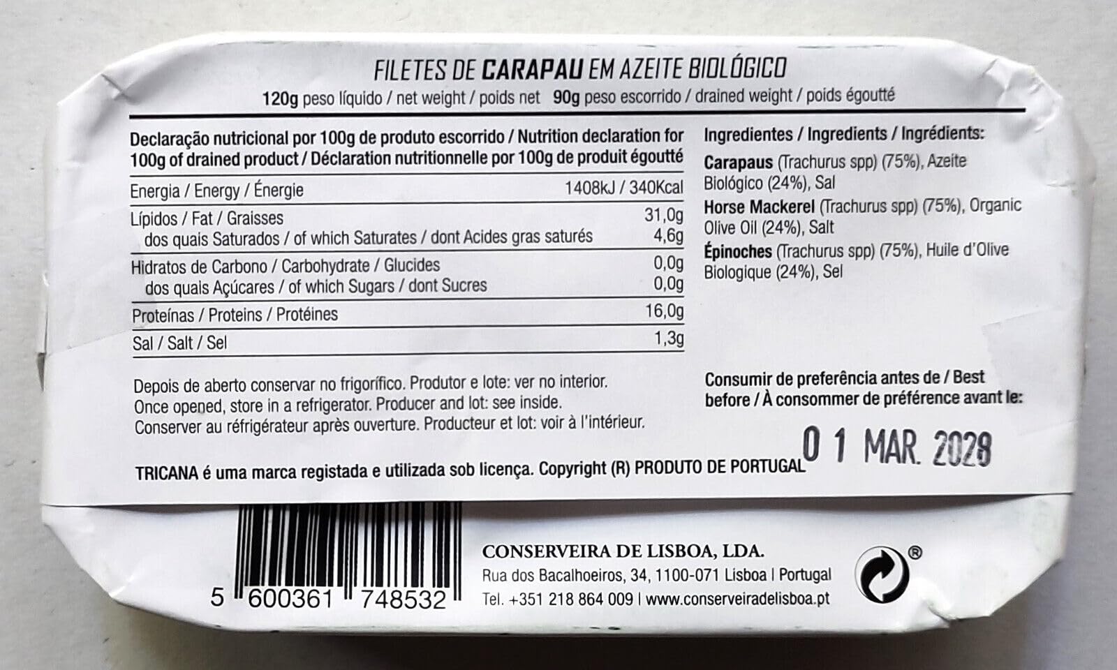 Tricana - Gourmet-Stöckerfilet in Bio-Olivenöl - 5er Pack (5 x 120 gr)