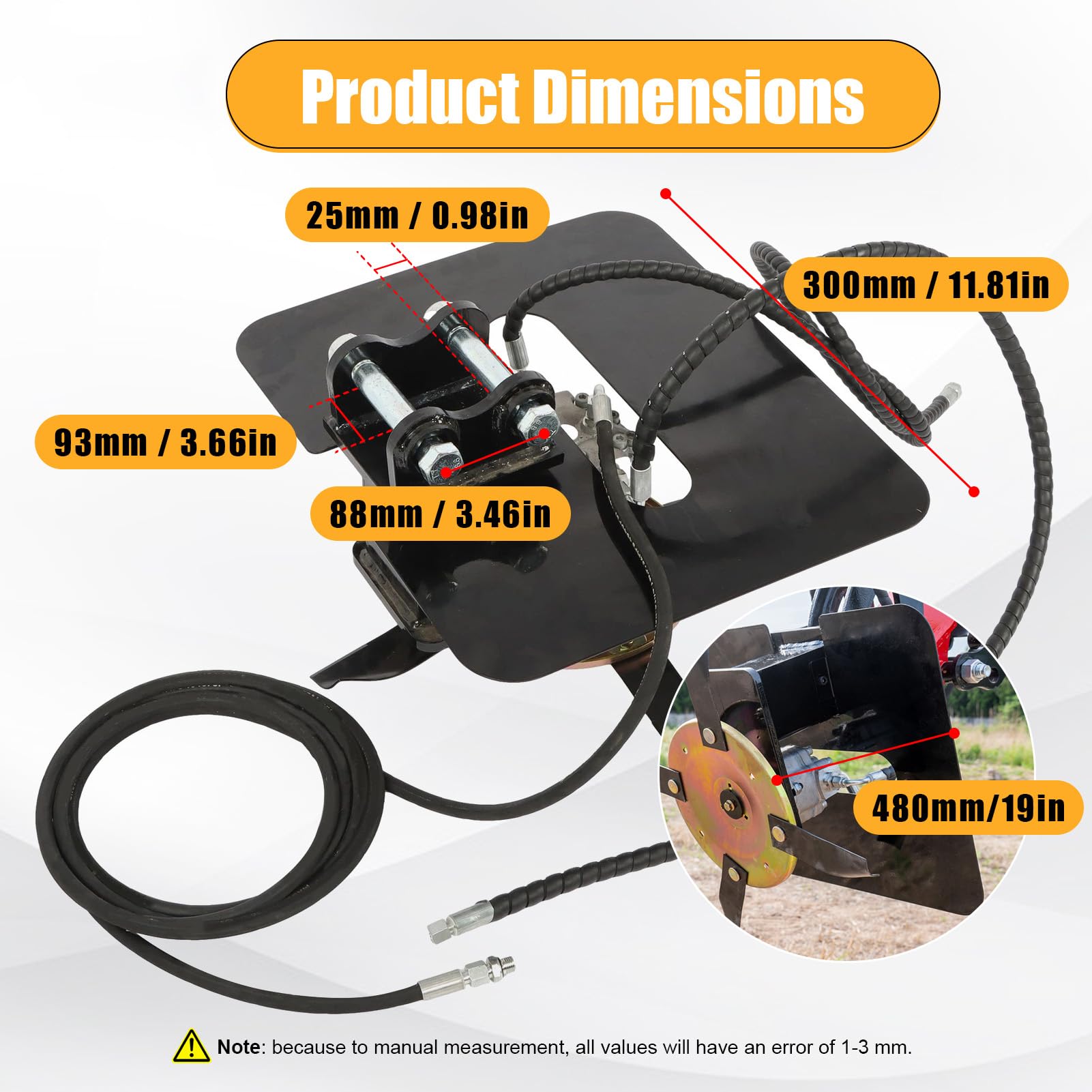 Amazon.com: GIYI Hydraulic Flail Mower Brush Cutter Attachment for 