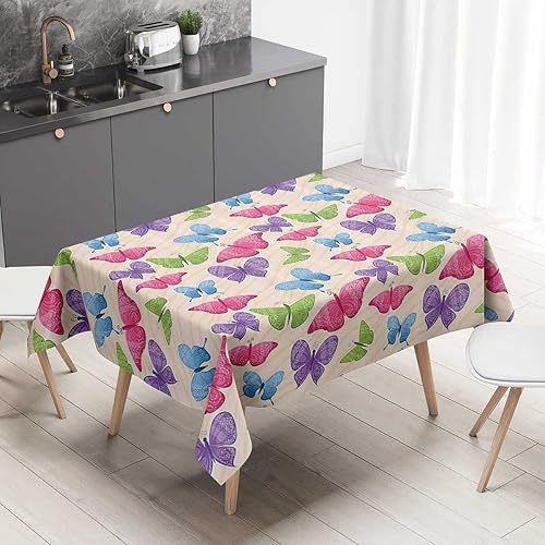 Mantel moderno Redondo para Mesa De 4 Sillas Multicolor Picnic Mantel para Fiestas de Navidad 54 X 54 Pulgadas