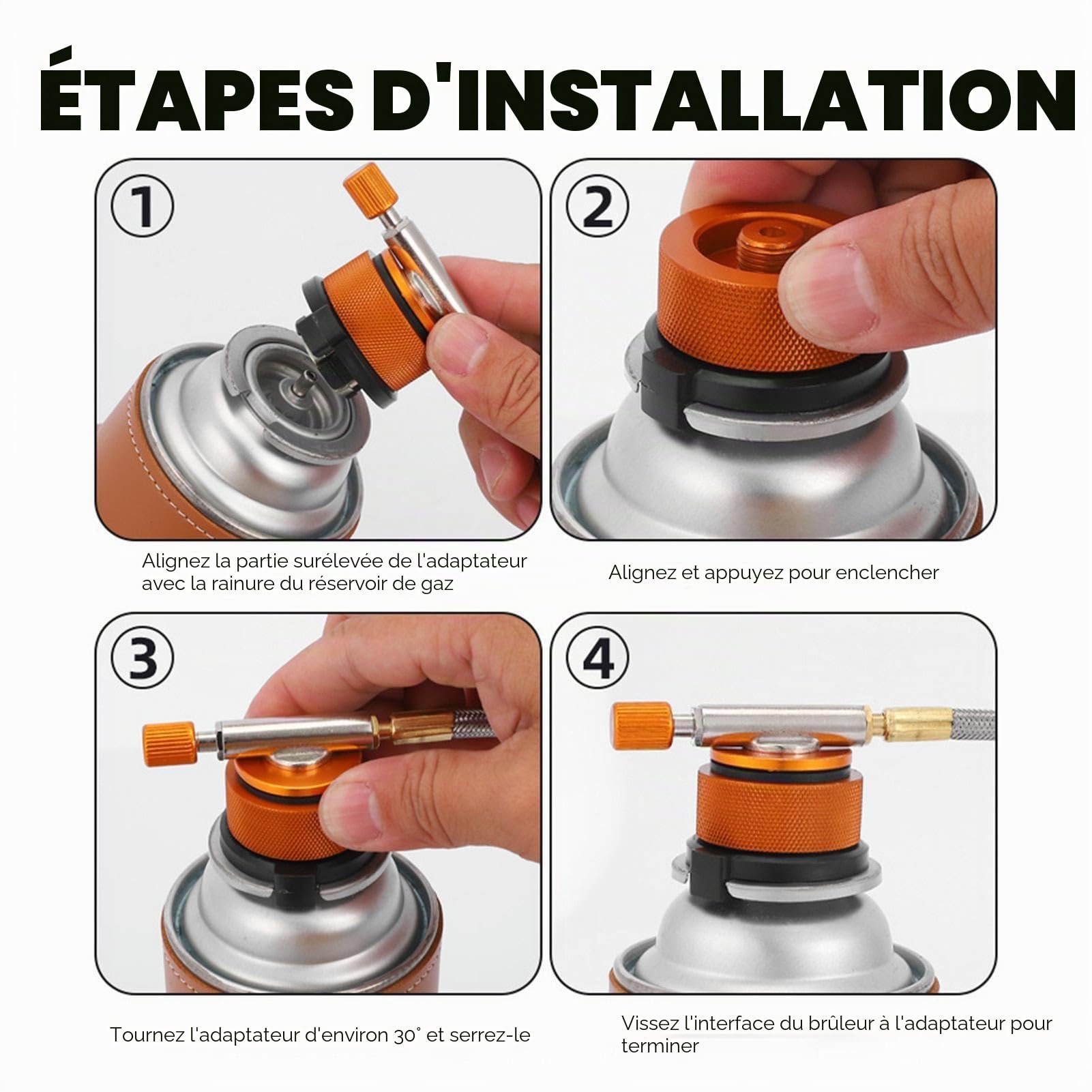 Adaptateur de réchaud à gaz, adaptateur de cartouches de gaz, adaptateur de cuisinière à gaz, adaptateur de cartouches de valve, adaptateur de bouteille de gaz, réchaud de camping, adaptateur de