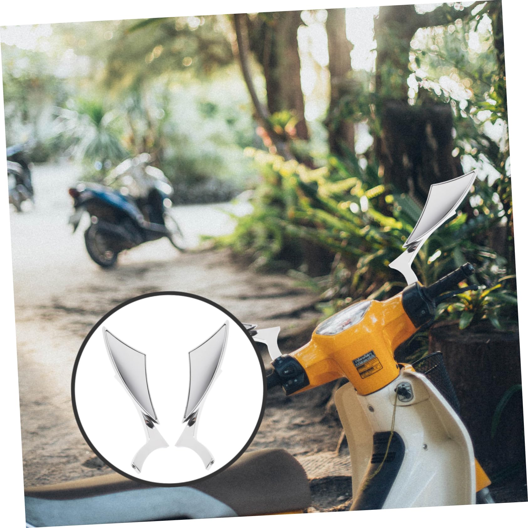 Specchietti Retrovisori Moto Modificati 2 Pezzi Argento