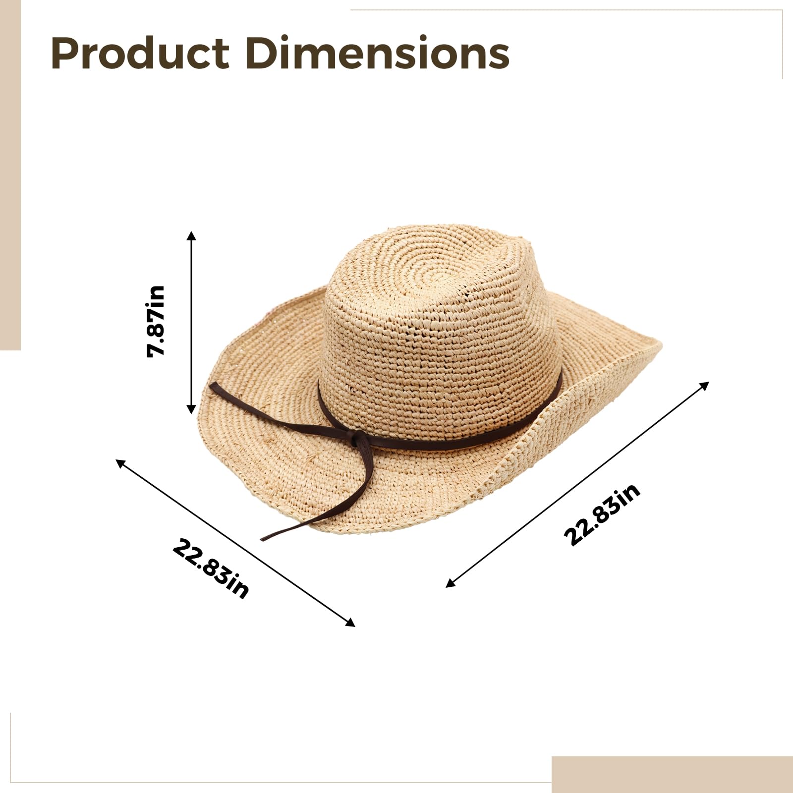 Unisex Bast-Strohhut, breite Krempe, Sonnenhut für Damen und Herren, leicht und atmungsaktiv, Fedora, lässiger Outdoor-Stil für Strand und Reisen