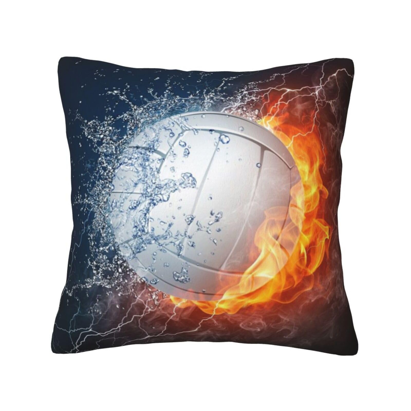 YFSGDLBN Ice and Fire Volleyball printed Velvet pillowcase decorative Cushion Cover