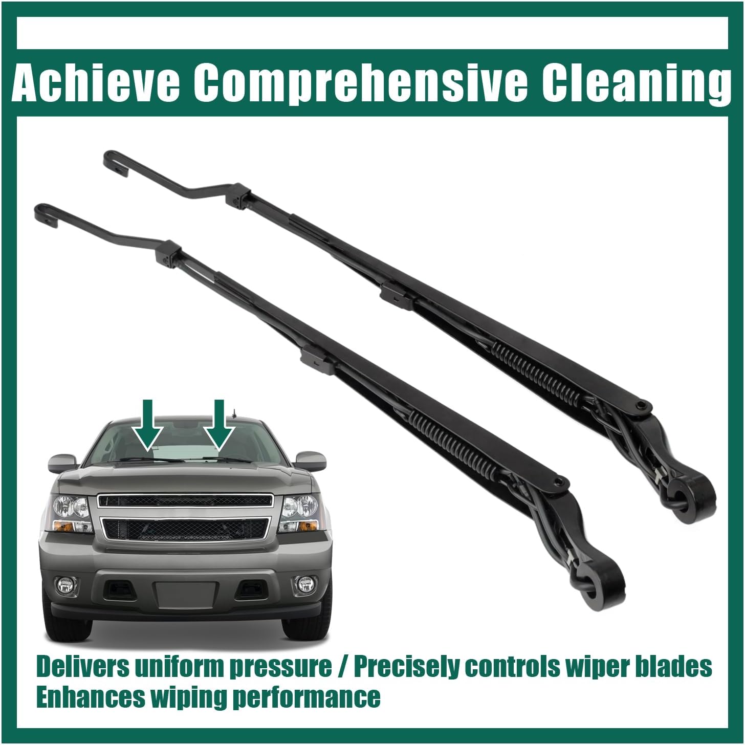 YUXIVCNE 1 Pair 42370 42371 Windshield Wiper Arm Compatible with Chevrolet Avalanche Tahoe Suburban 1500 2500 2008-2013 Replacement for GMC Yukon XL for Cadillac Escalade Replace 22917501 20788071