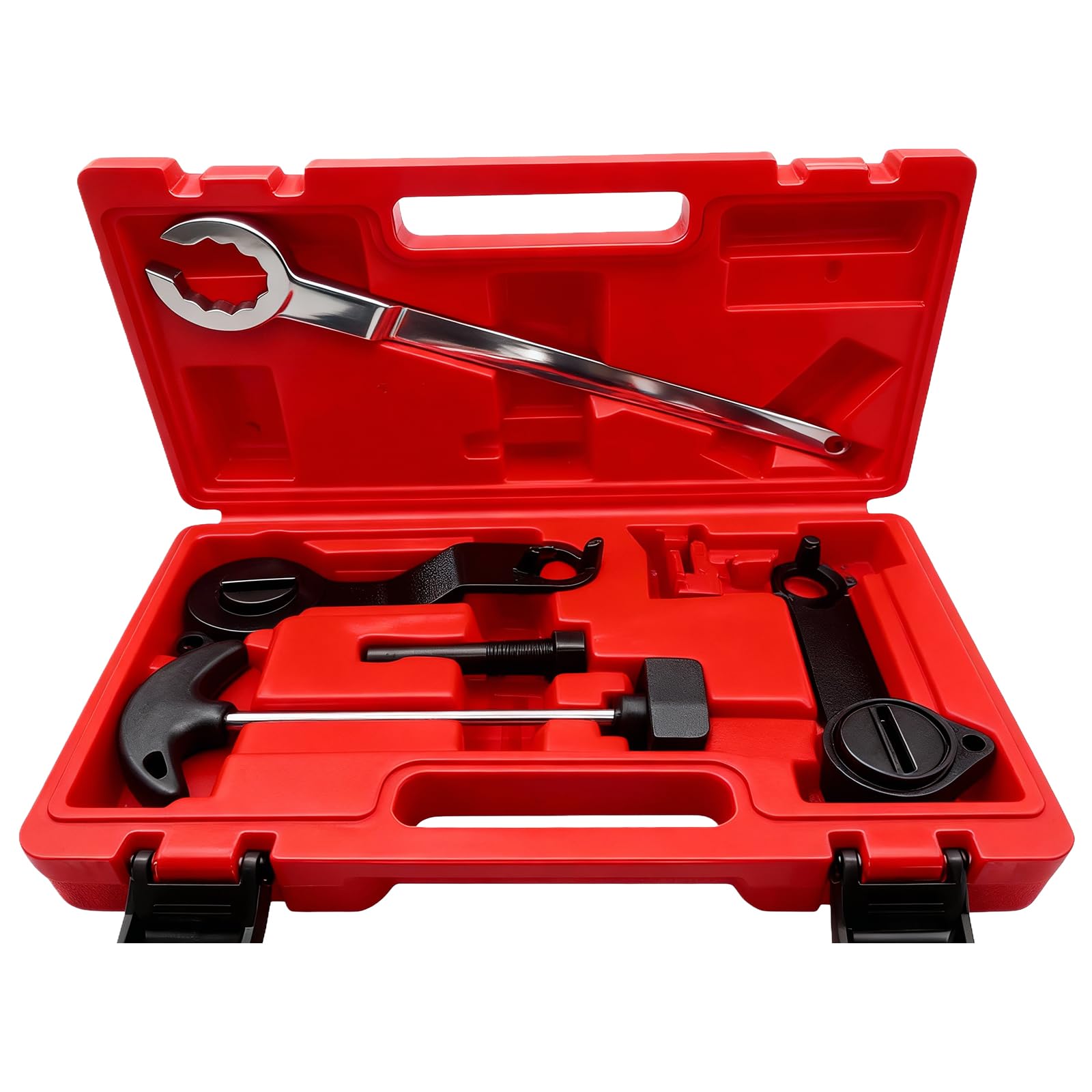 PORFOYO Attrezzo per cinghia dentata del motore, utensili per albero a camme, utensile per albero a camme in acciaio al carbonio, pratico utensile di bloccaggio per albero a camme rosso per T10340