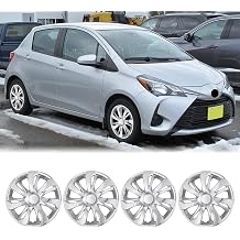 15 Inch Hubcaps Set of 4 Chrome Wheel Rims Cover R15 for Toyota Yaris Sedan 15'' Steel Wheel 2007-2020, Hubcaps Fit for Steel Wheels Hub Caps Snap On Installation4-Packs, Chrome