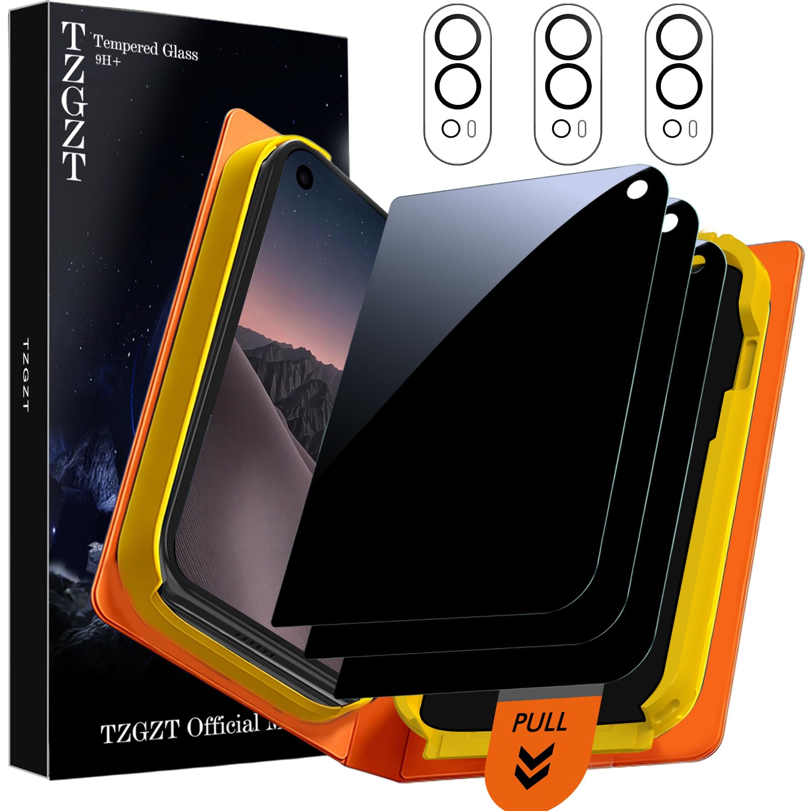 TZGZT 3 Pack Privacy Screen Protectors for iPhone Duo, Tempered Glass