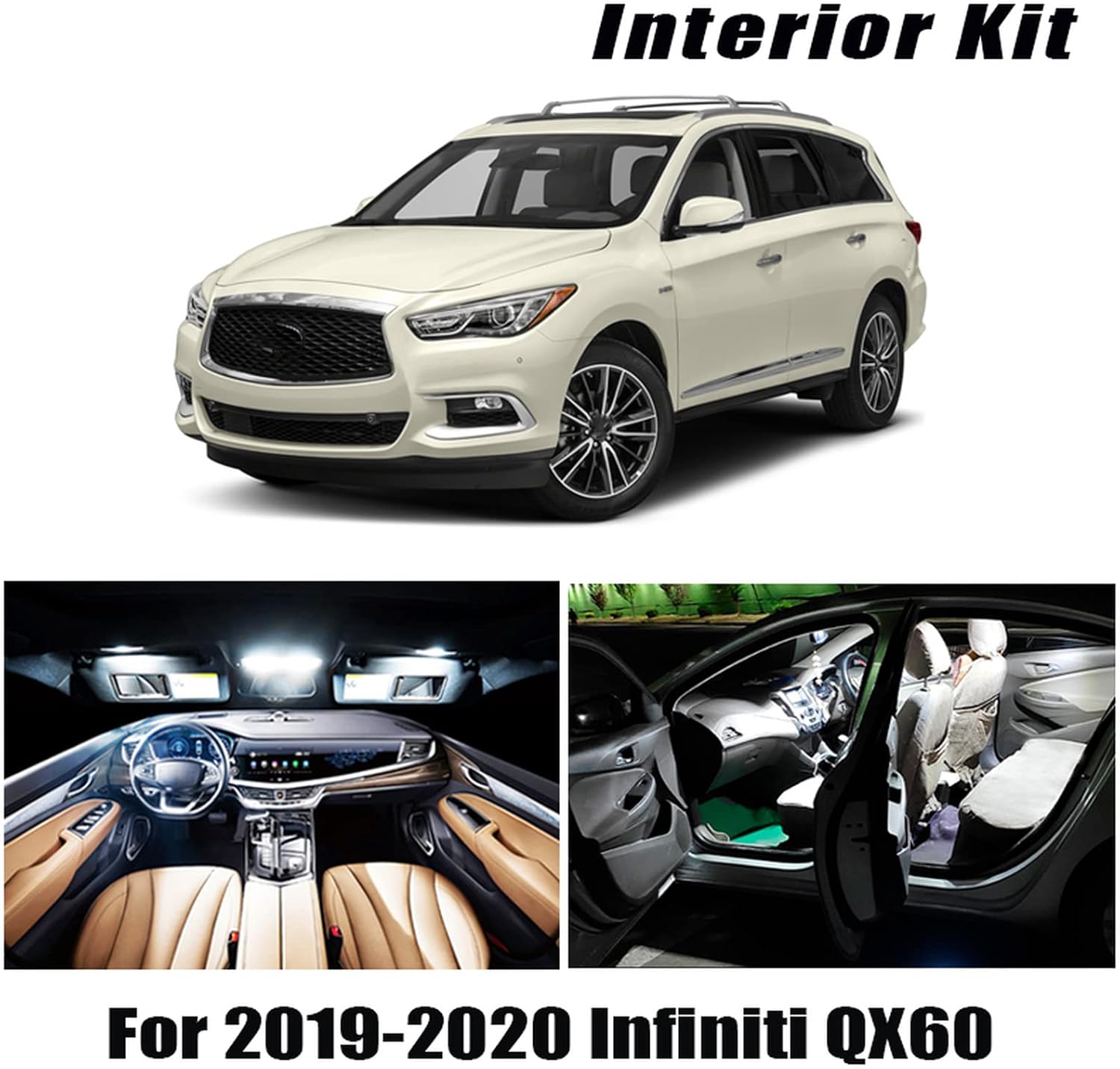 Infiniti QX60 with interior LED lights installed